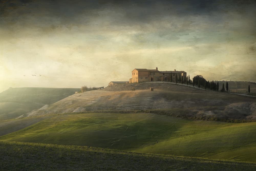 Tuscan Hillside Farmhouse by Andrea Maestosi — canvas wall art