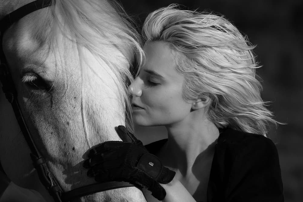 Tender Woman Horse Bond by Carlo Joseph — canvas wall art