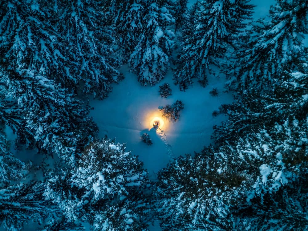 Winter Night Glow by Sylviashen — canvas wall art