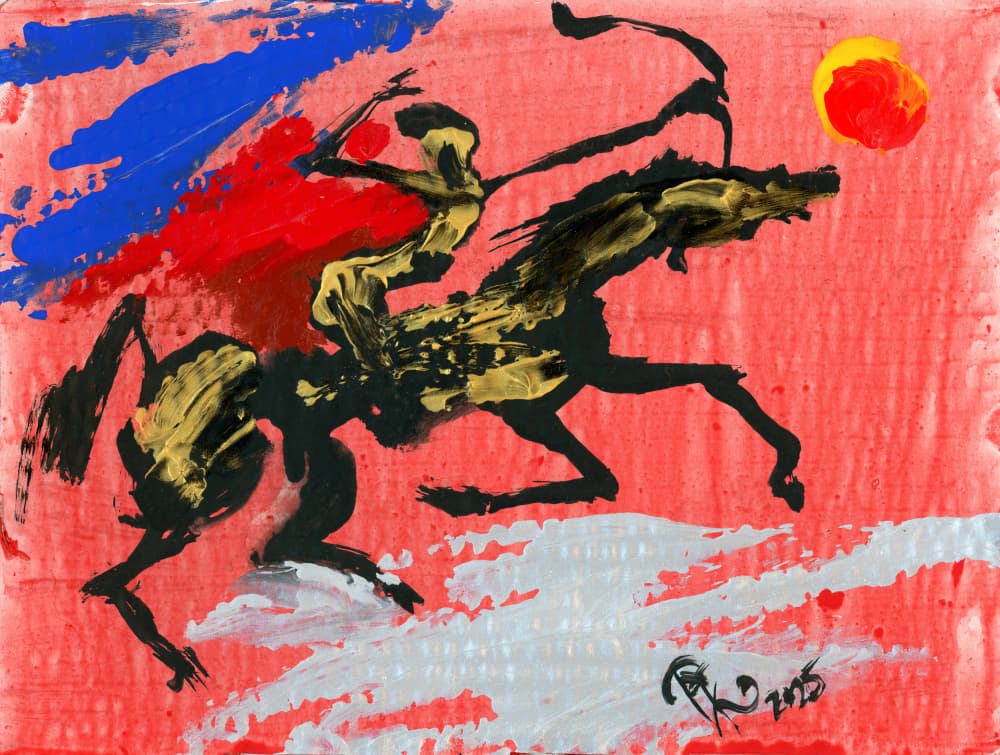 Galloping Warrior Horse by Kanat Ibragimov — canvas wall art