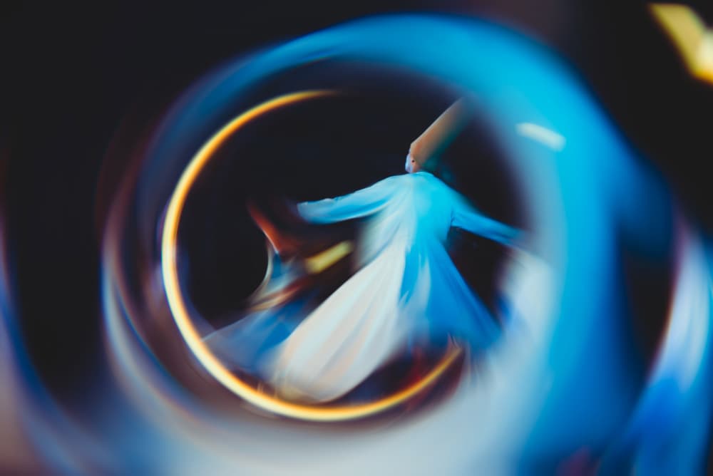 Whirling Blue Dancer by Asmaa ElTouny — canvas wall art