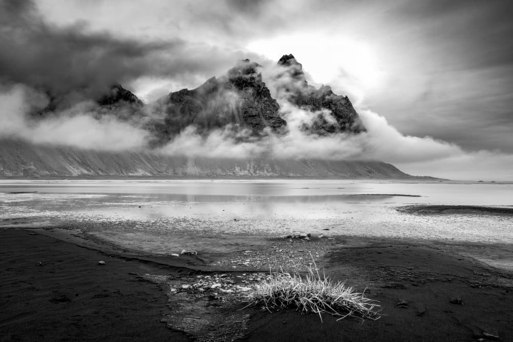 Moody Mountain Reflection by Ariel Ling — canvas wall art