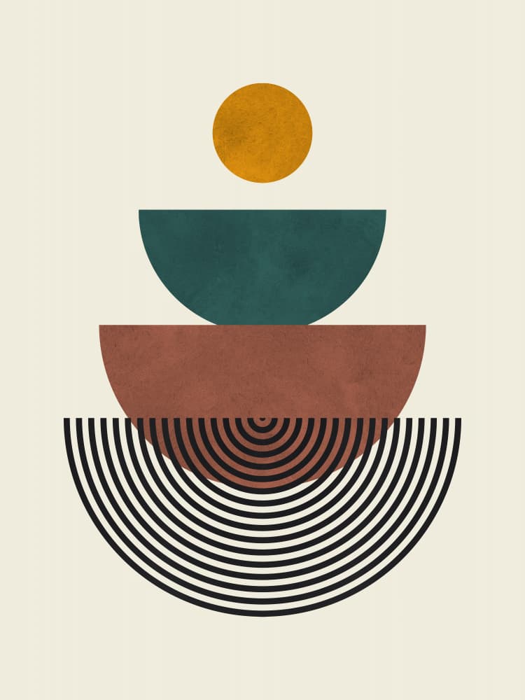 Earthy Stacked Geometrics by Vitor Costa — canvas wall art