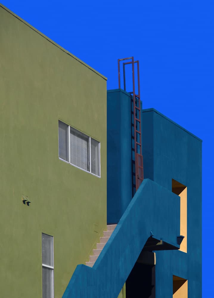 Vibrant Building Geometry by Roxana Labagnara — canvas wall art