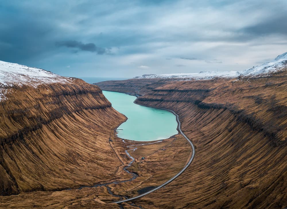 Turquoise Fjord Valley by Jingshu Zhu — canvas wall art