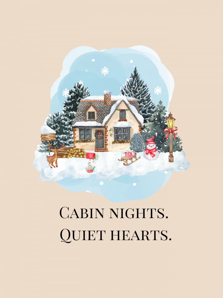 Cozy Winter Cabin Scene by Elizabeth C — canvas wall art