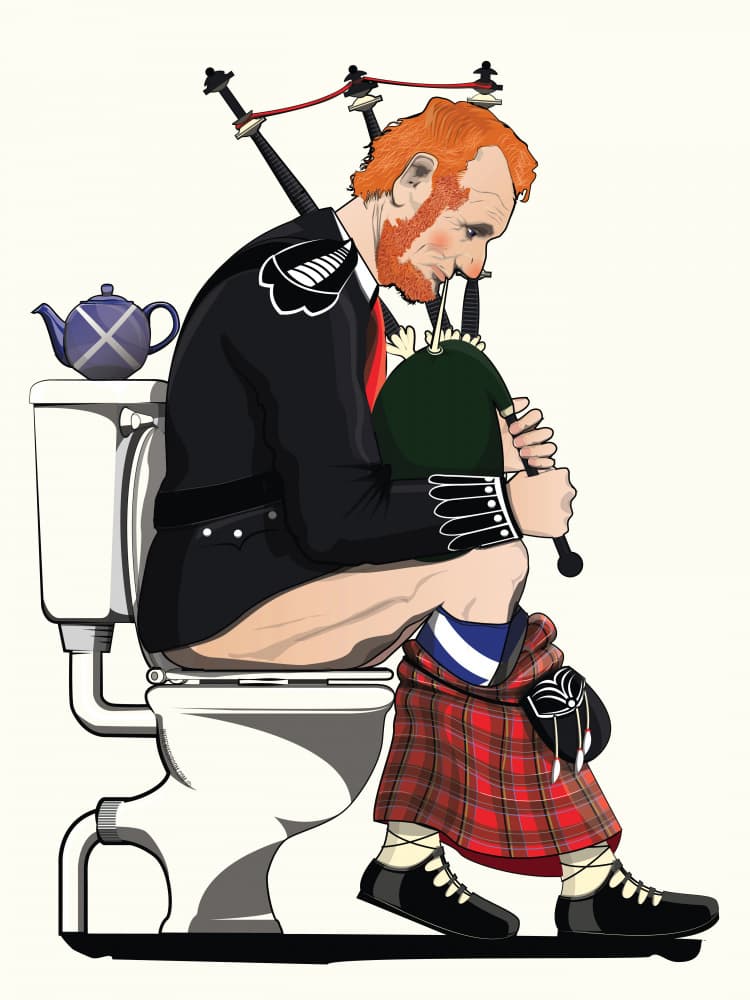 Scottish Piper Toilet by In The Washroom — canvas wall art