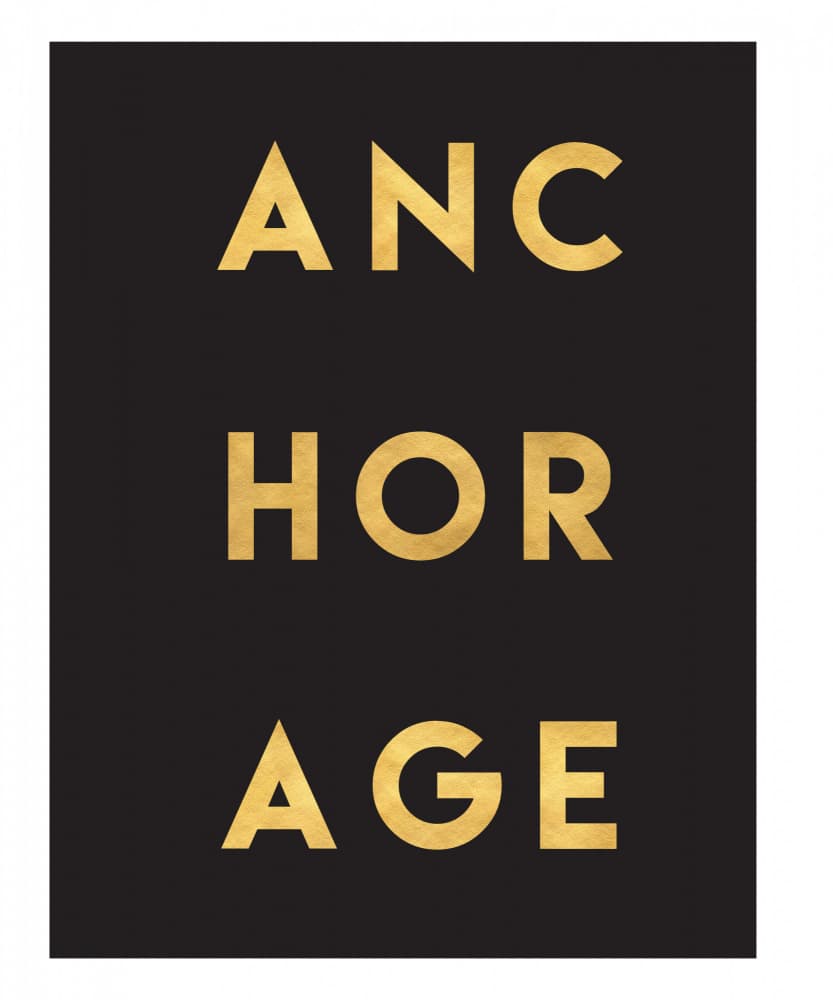 Anchorage Gold Typography by Emiliano Deificus — canvas wall art