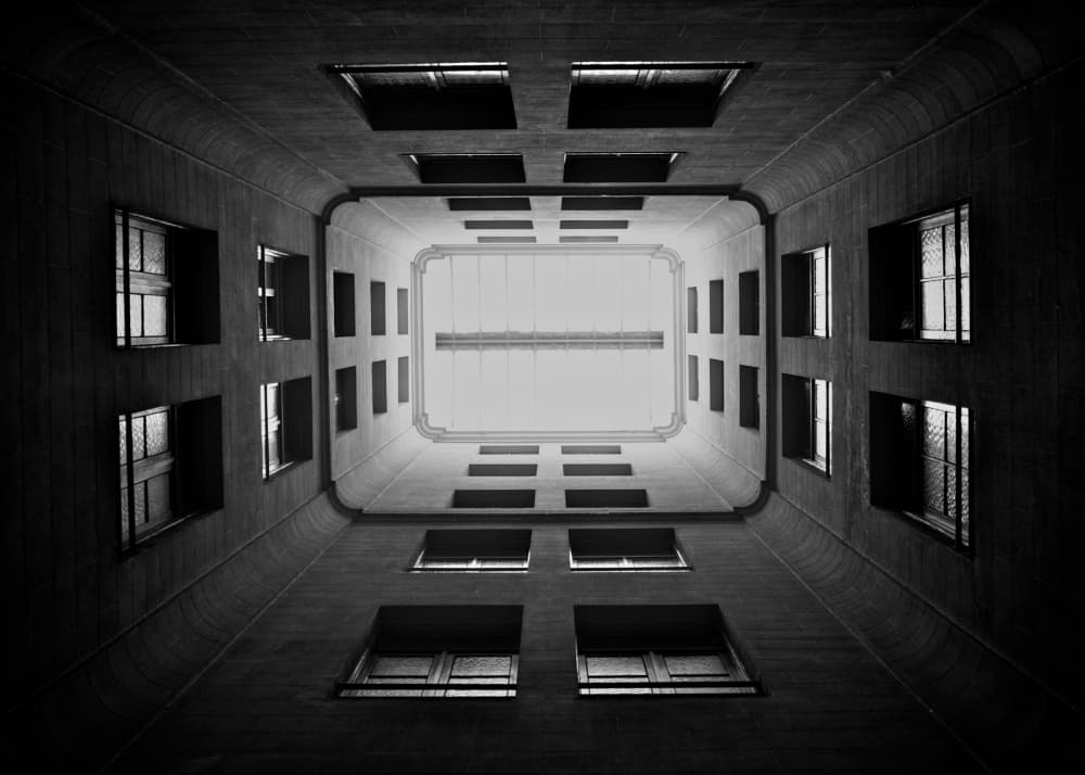 Urban Courtyard Ascent by Erik Hammar — canvas wall art