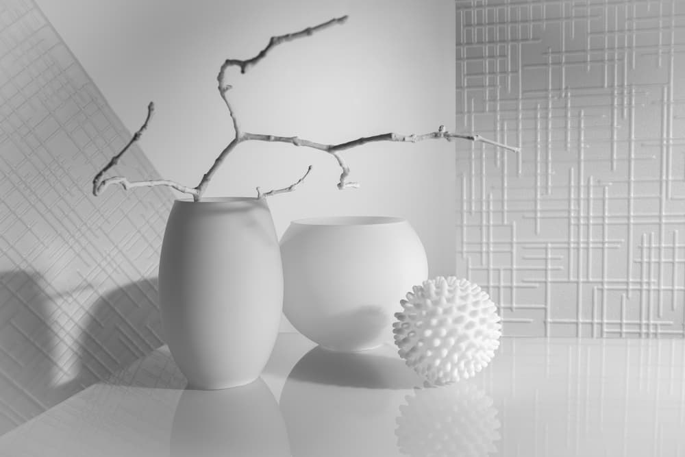 White Minimalist Still Life by Evgeniy Popov — canvas wall art