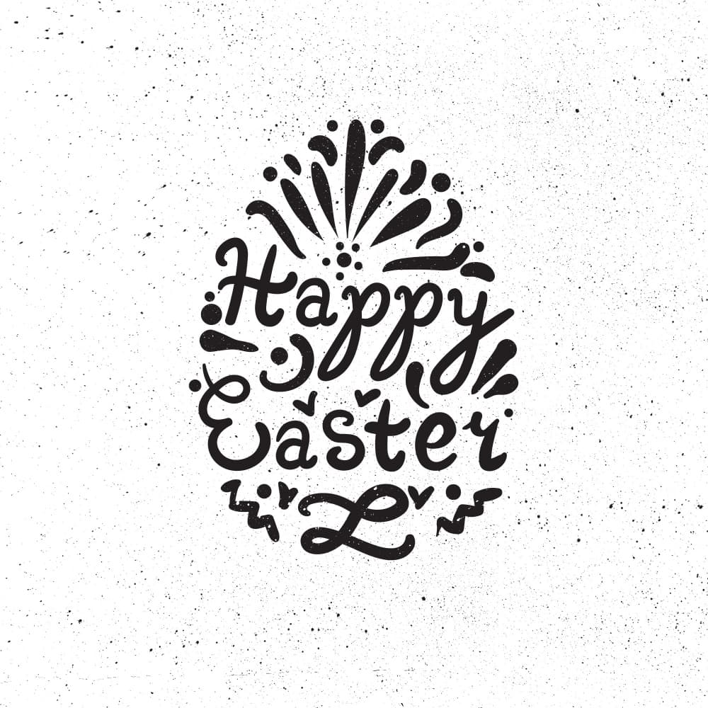 Happy Easter Egg Lettering by Marika Barsrsind — canvas wall art