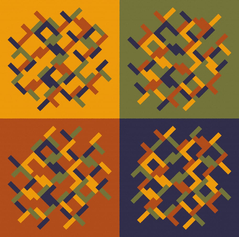 Interlocking Color Blocks by Rafa Mateo — canvas wall art