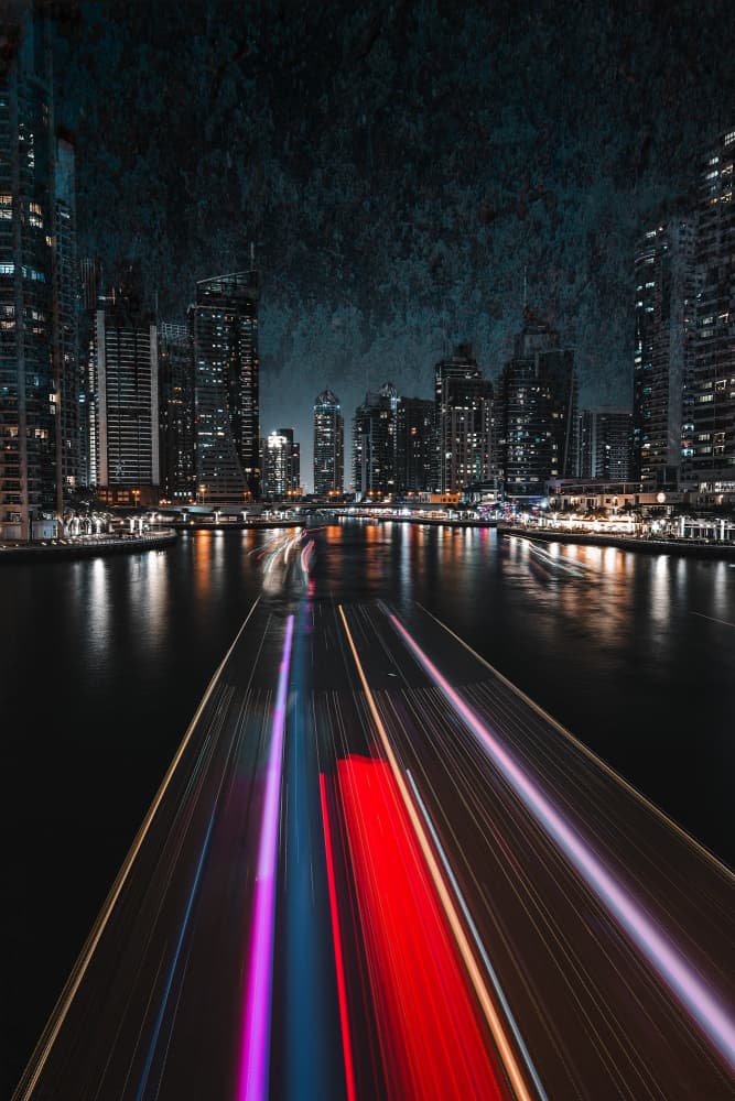 Vibrant City Nightscape by Carmine Chiriacò — canvas wall art