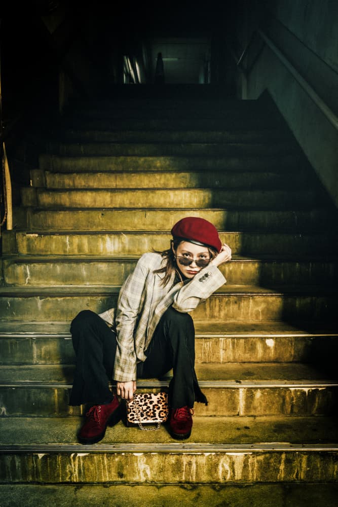 Fashionable Woman on Stairs by Kurosaki Sangan — canvas wall art