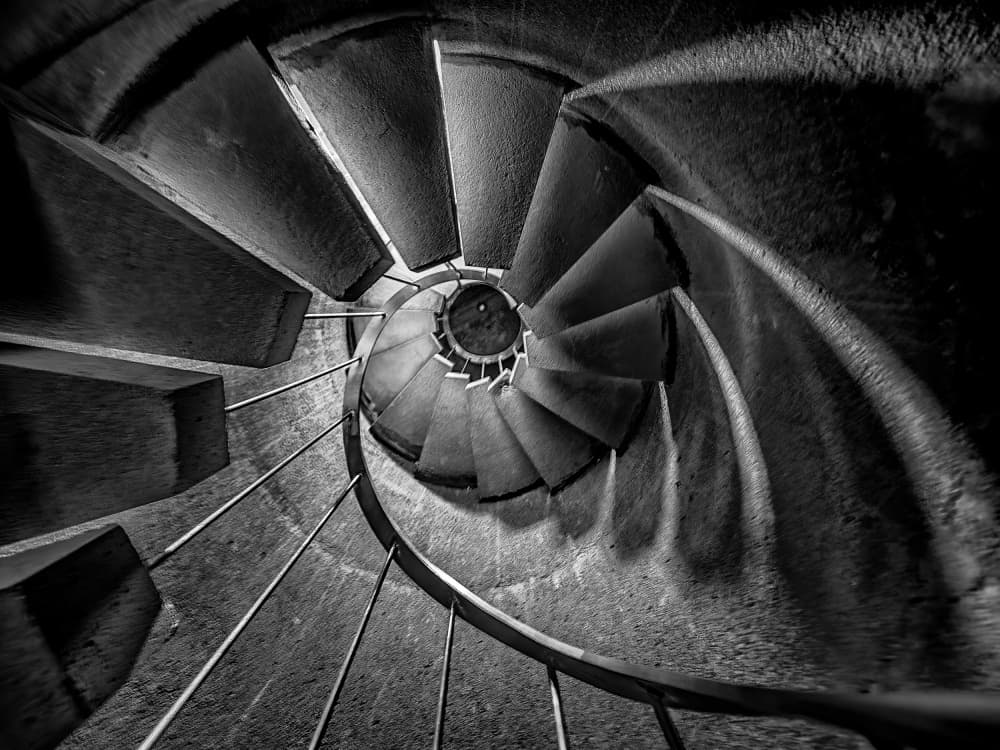 Dramatic Spiral Staircase by Fernando Abreu — canvas wall art