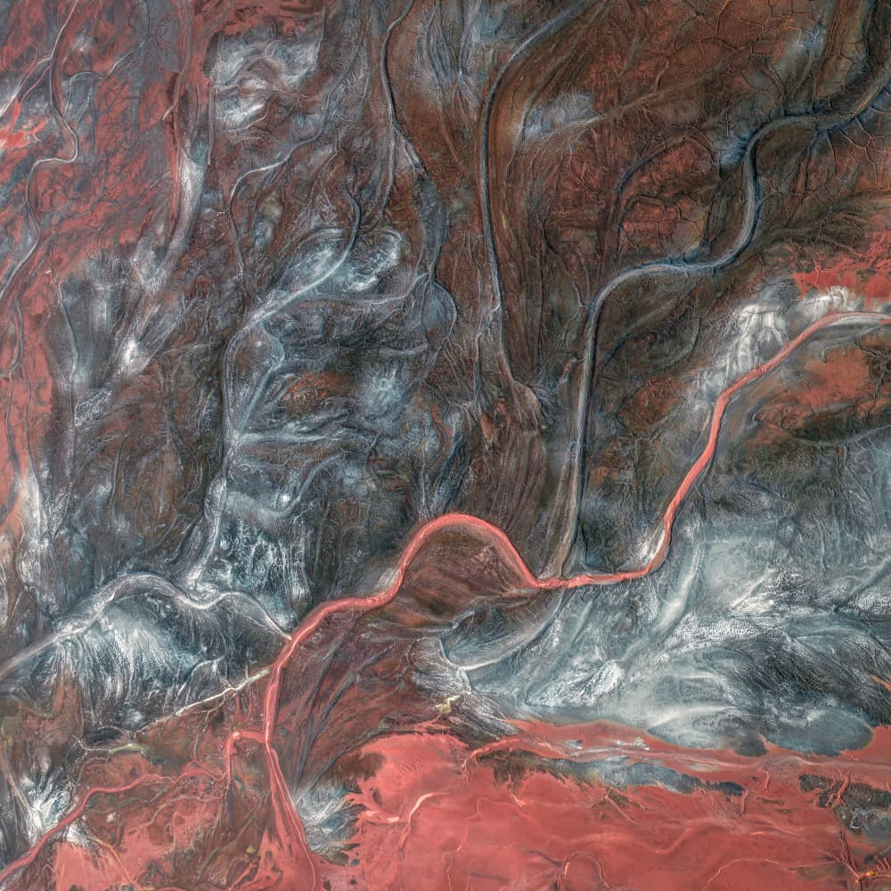 Red Earth Patterns by Aidong Ning — canvas wall art
