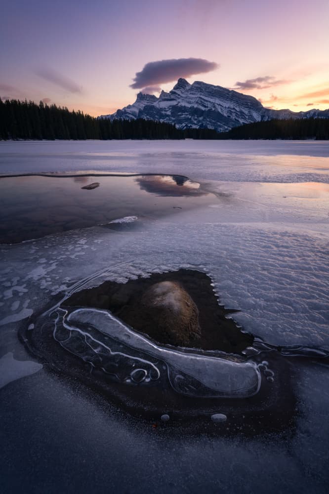 Frozen Mountain Sunset by Yongnan Li (李永男) — canvas wall art