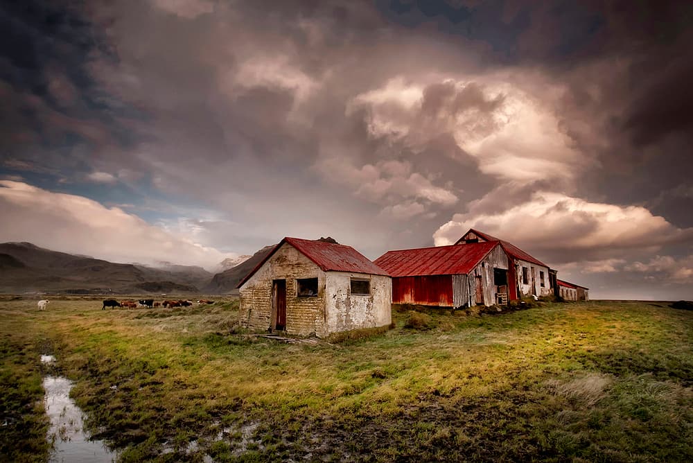 Red Roof Farmstead by Þorsteinn H. Ingibergsson — canvas wall art