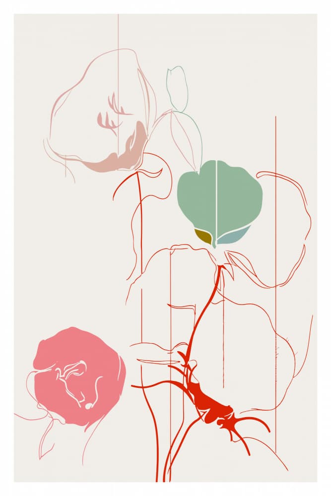 Elegant Botanical Lines by casa cartissi — canvas wall art