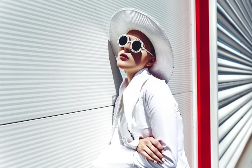 Chic Woman White Hat by Ruslan Bolgov — canvas wall art
