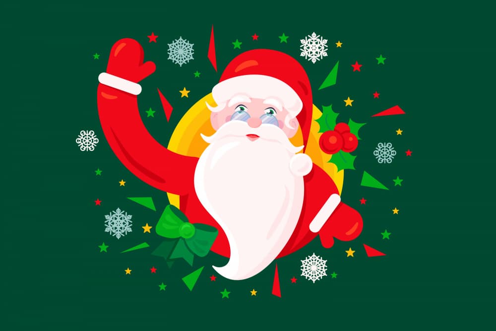 Jolly Santa Celebration by Marika Barsrsind — canvas wall art
