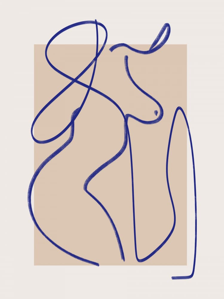 Minimalist Nude Line Art by Little Dean — canvas wall art