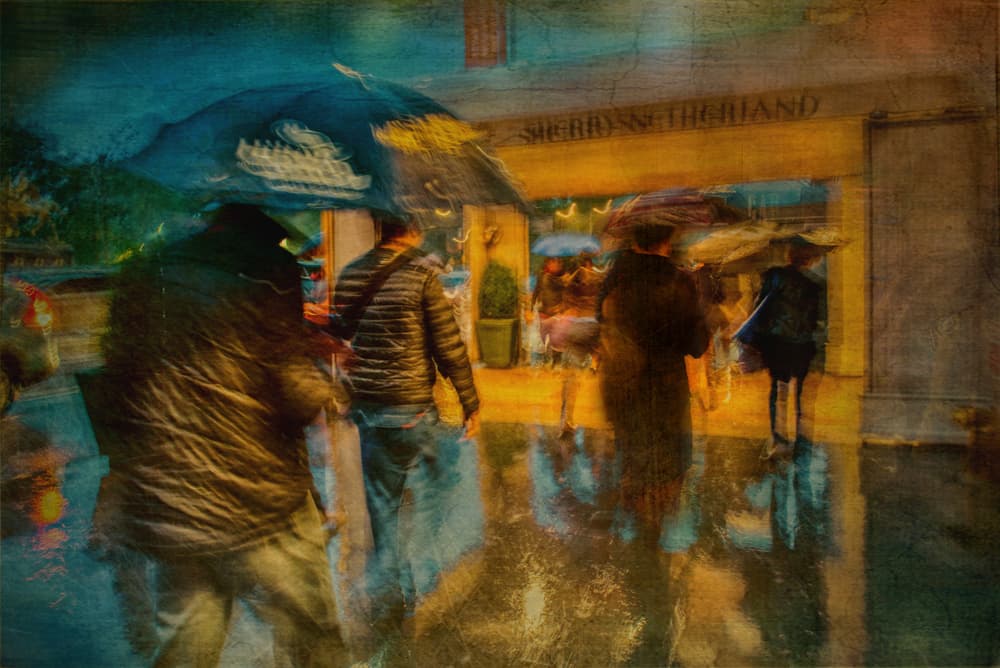 Walking in the Rain by Anette Ohlendorf — canvas wall art