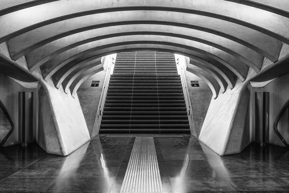 Geometric Stairway Reflection by Luc Vangindertael (laGrange) — canvas wall art