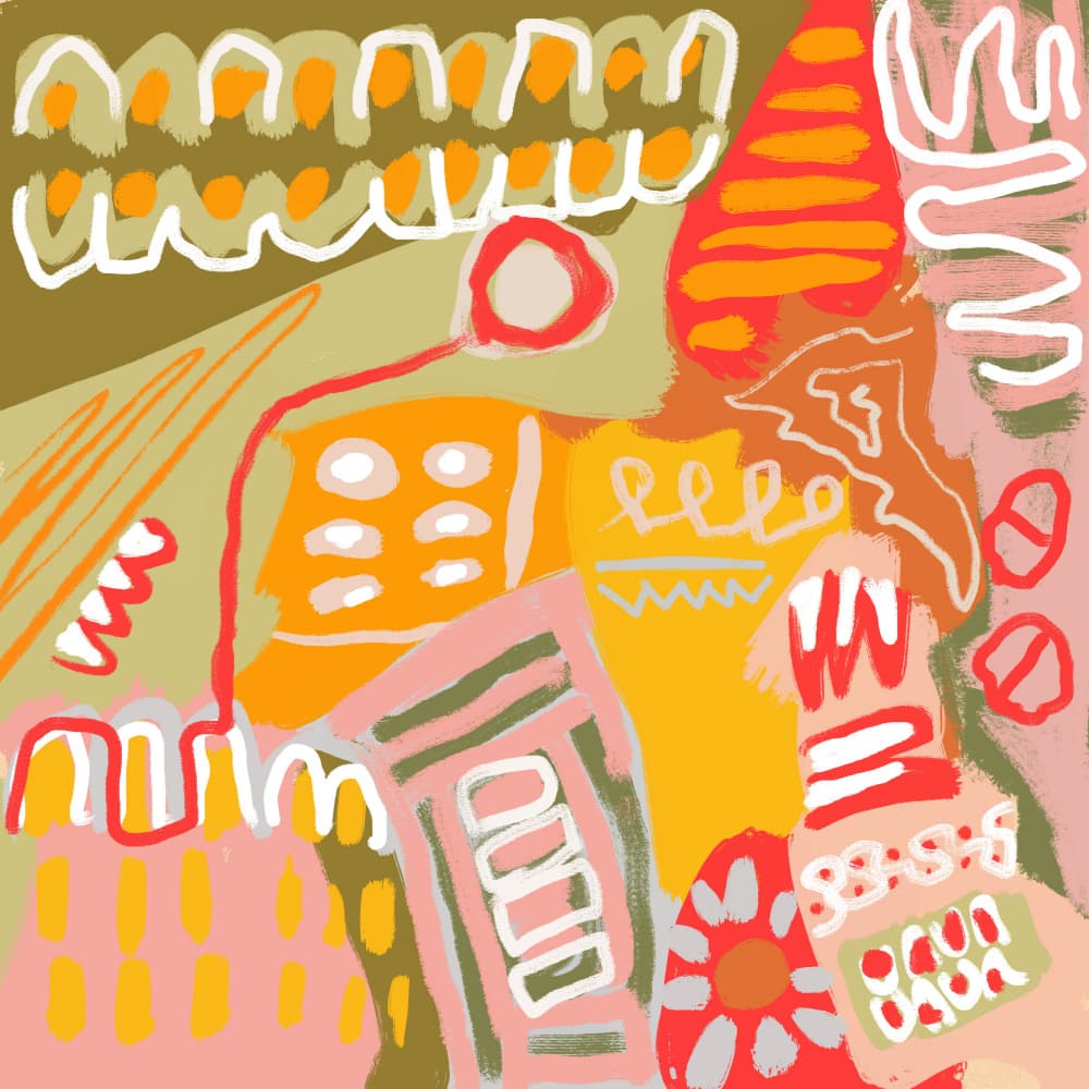Abstract lines and shapes by Sharyn Bursic — canvas wall art