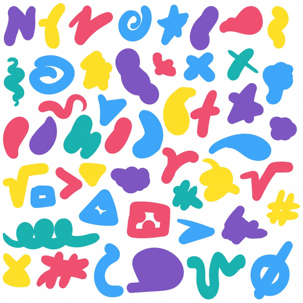 Colorful Abstract Shapes by Marika Barsrsind — canvas wall art