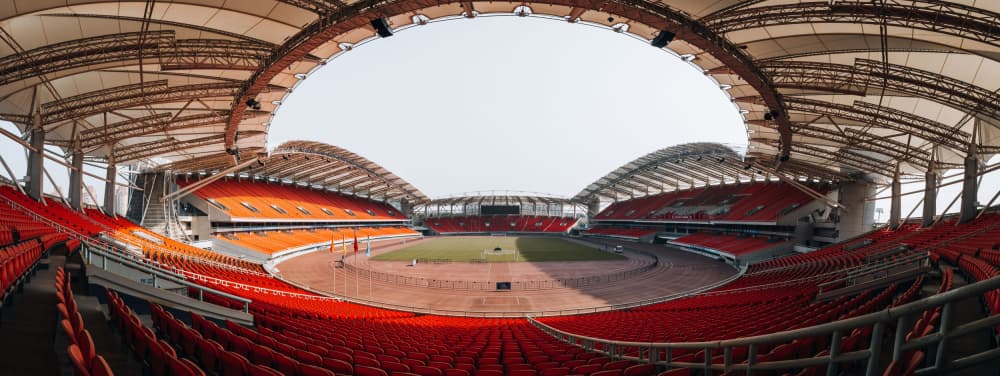 Empty Sports Stadium by Ruochen Shen — canvas wall art