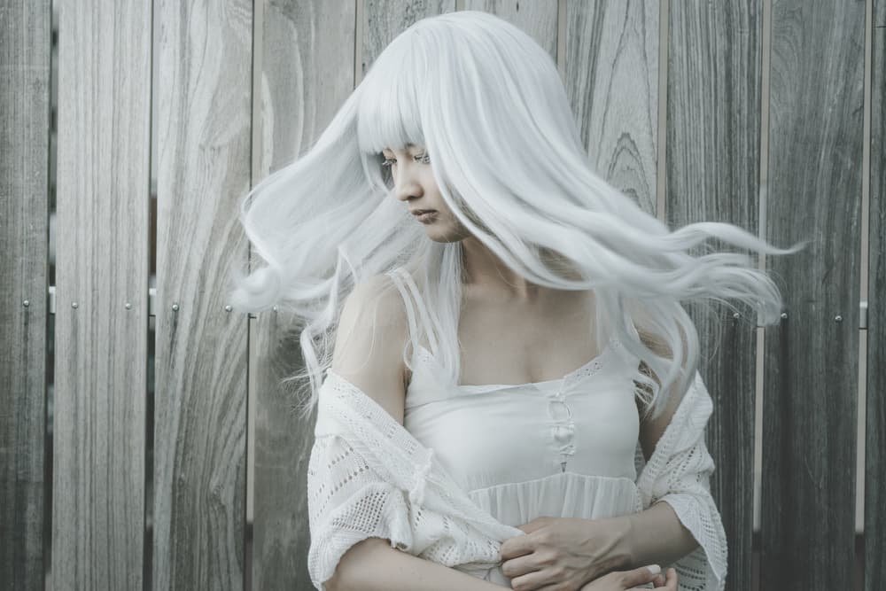 Serene White Hair Portrait by Suzuhiko Suzuki — canvas wall art