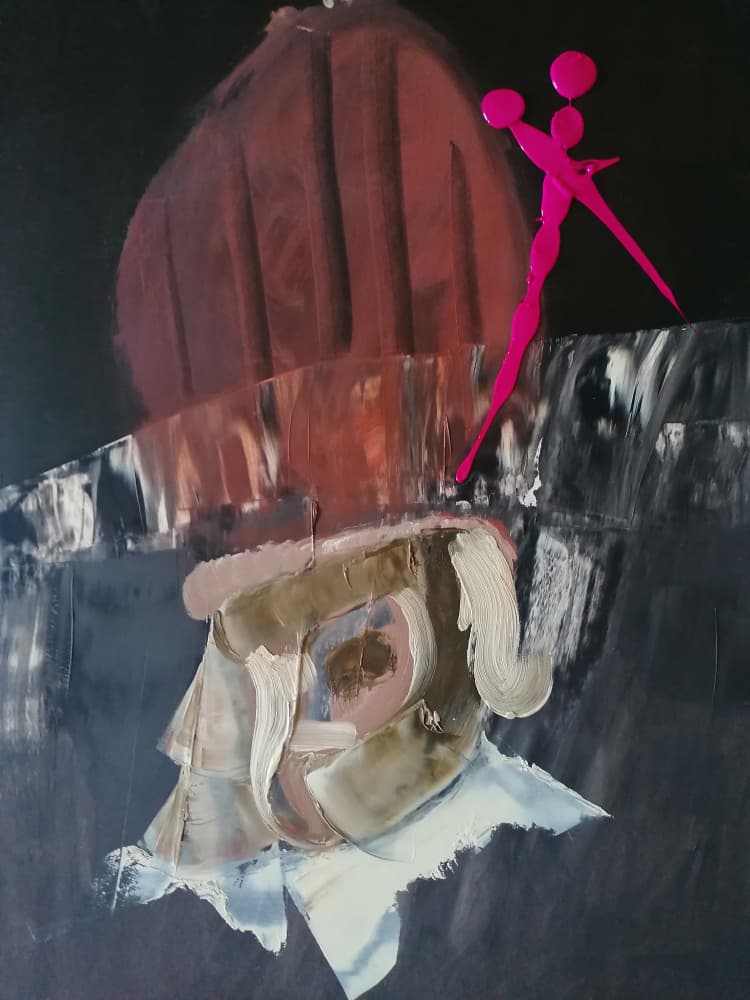 Abstract Figure Pink Accent by Stefano Mazzolini — canvas wall art