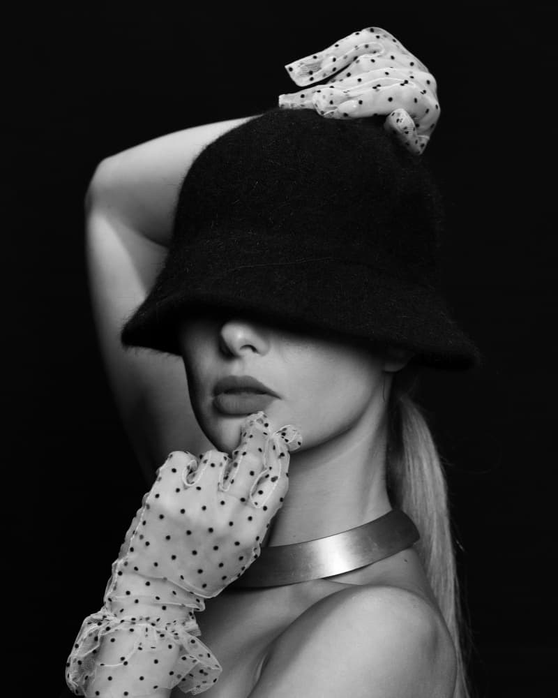 Mysterious Woman in Hat by Yoram GIL — canvas wall art