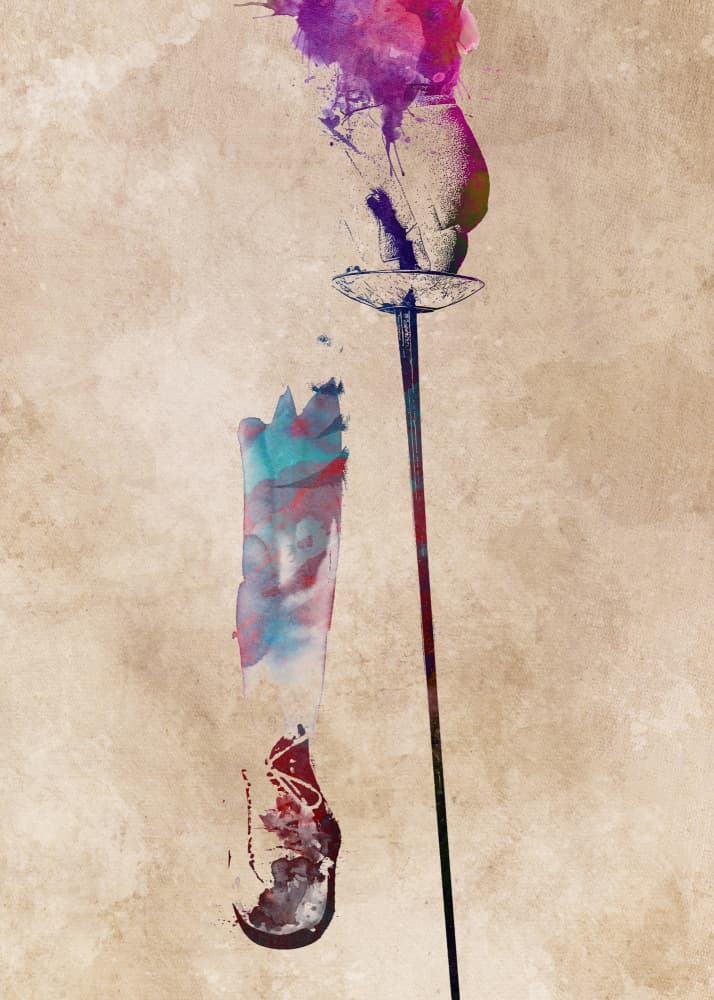 Fencing Sword Splash by Justyna Jaszke — canvas wall art