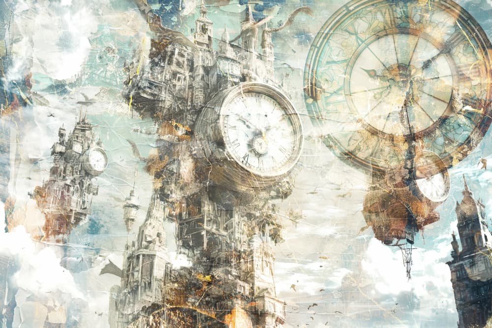 Floating Clockwork City by Rafal Kulik — canvas wall art