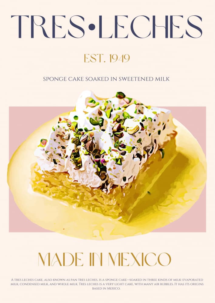 Tres Leches Print by Nazma Khokhar — canvas wall art