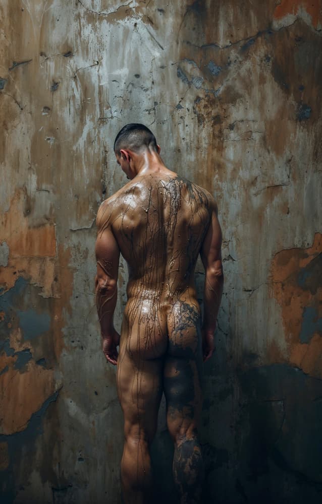 Muddy Muscular Man by DDiArte — canvas wall art