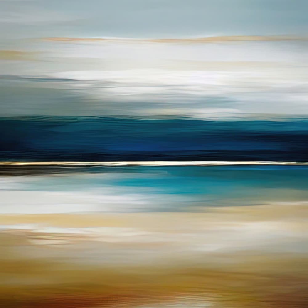 Abstract Blue Gold Horizon by Alpenglow Workshop — canvas wall art