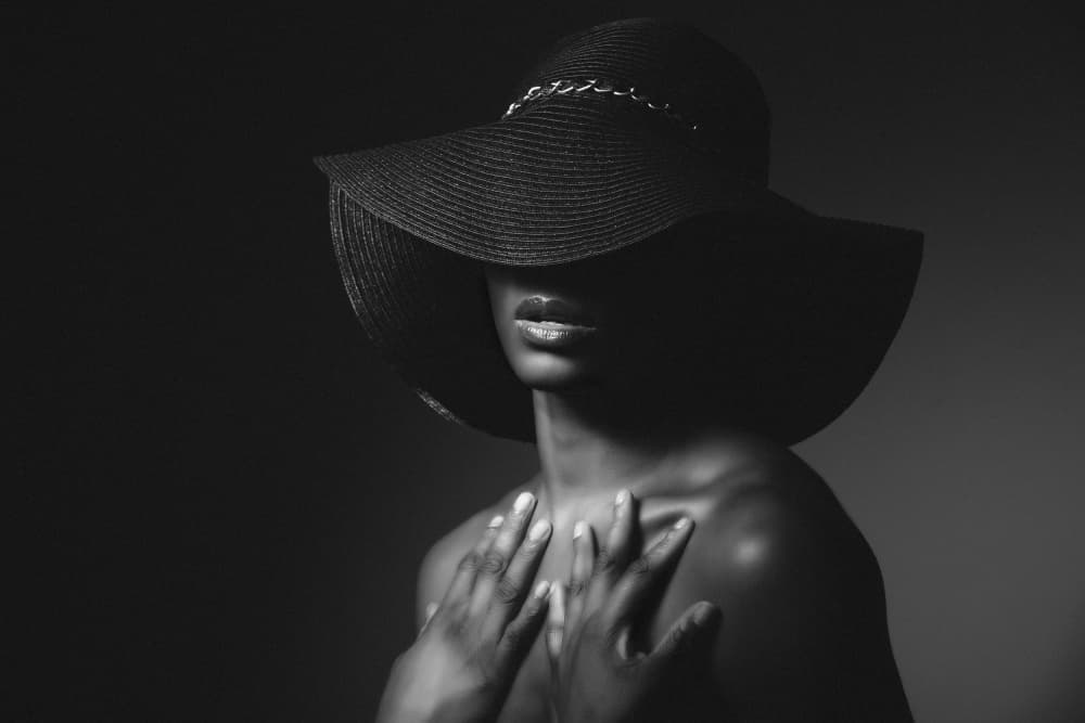 Mysterious Hat Portrait by Darryl J Dennis — canvas wall art