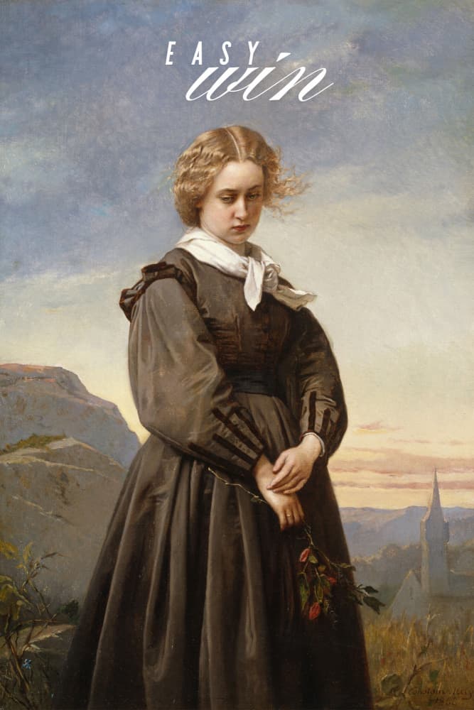 Pensive Woman With Roses by The Art Concept — canvas wall art