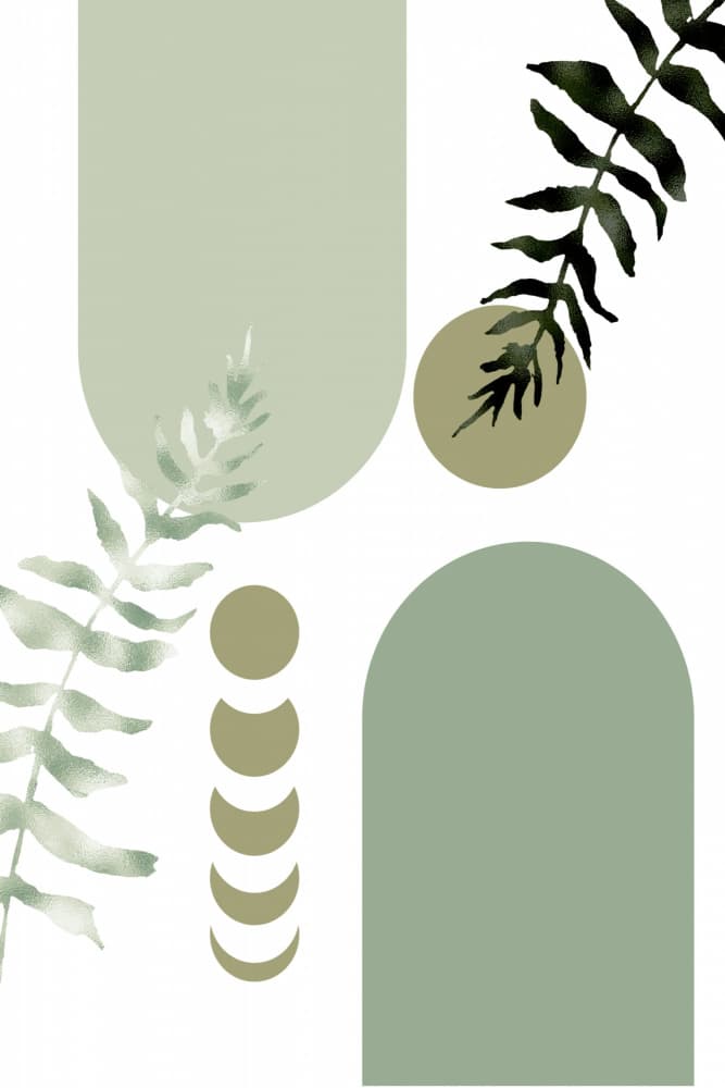 Sage Ferns Abstract Shapes by Sally Ann Moss — canvas wall art