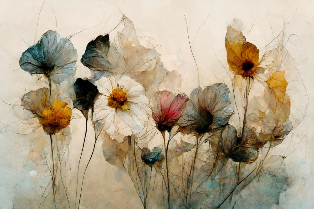 Dry flower bouquet (updated version) by Treechild — canvas wall art