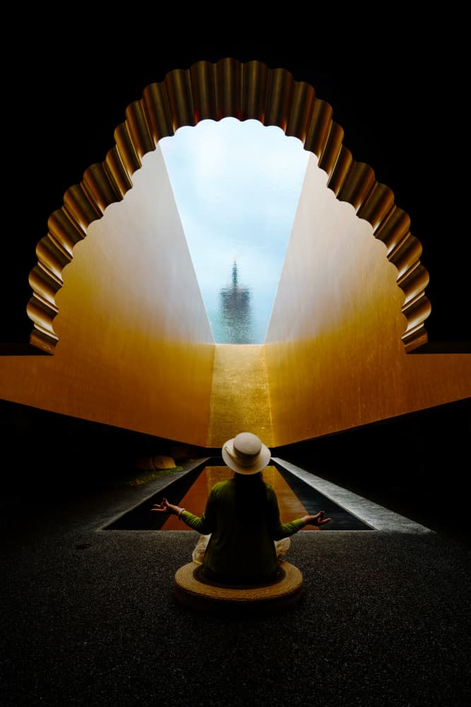 Golden Arch Meditation View by konglingming — canvas wall art