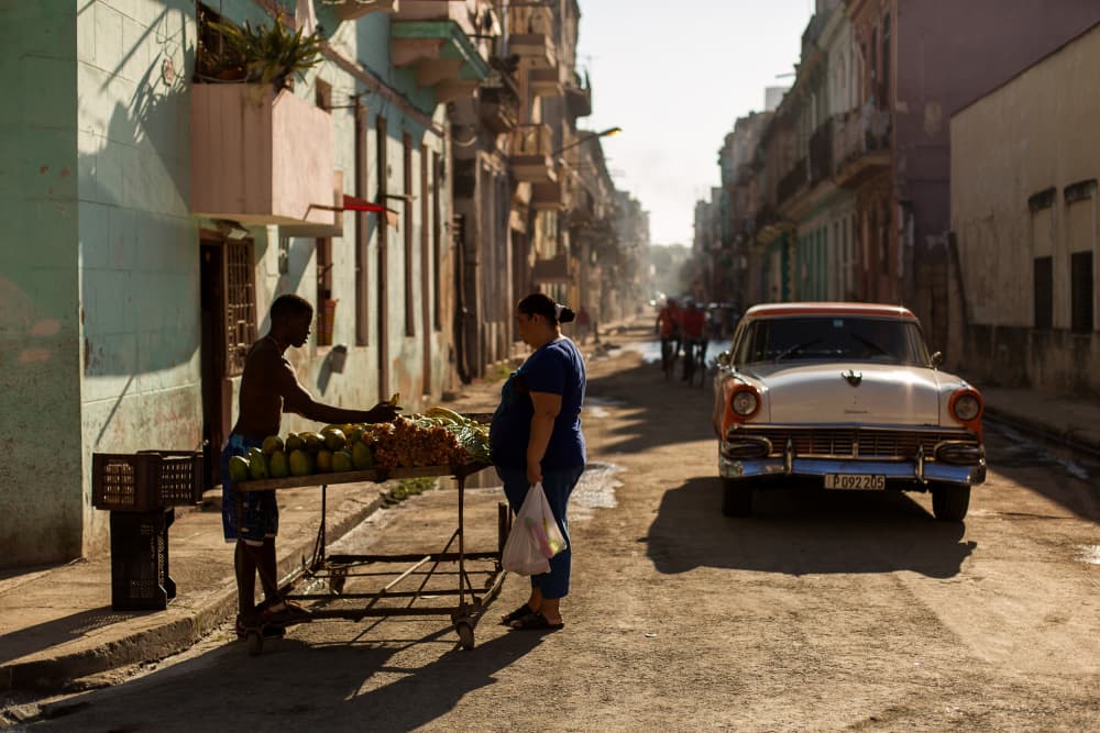 Havana Street Market by Dan Mirica — canvas wall art