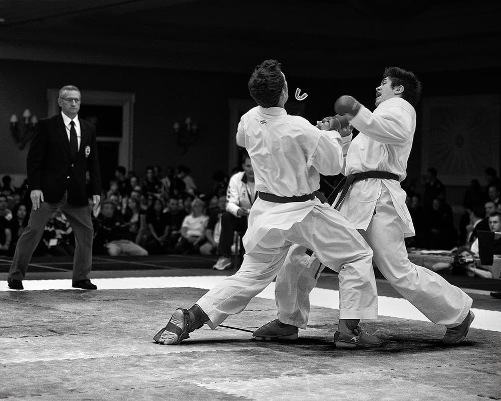 Karate Kumite Action by Marcel Rebro — canvas wall art