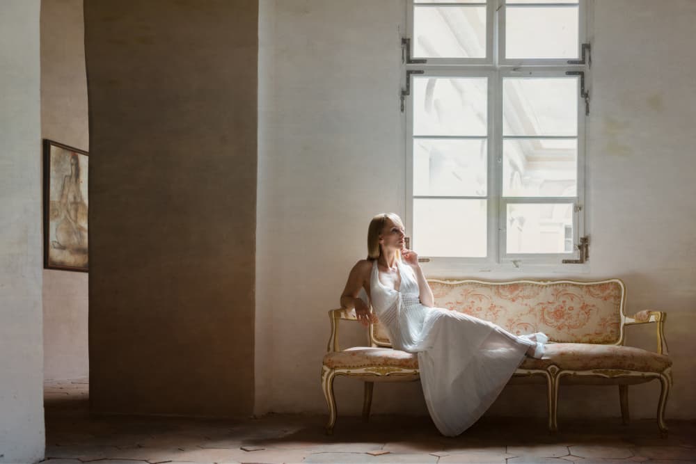 Elegant Woman Window Light by Christian Kurz — canvas wall art