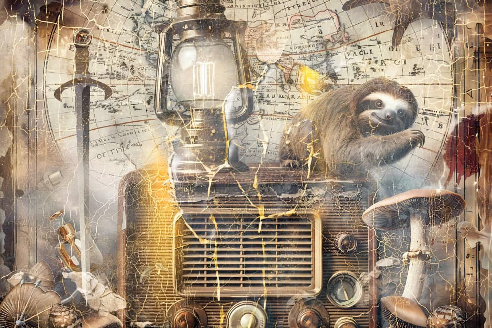 Curious Sloth's Discovery by Rafal Kulik — canvas wall art