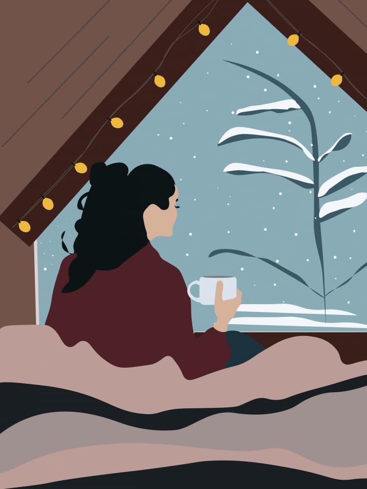 Cozy Winter Window by Elizabeth C — canvas wall art