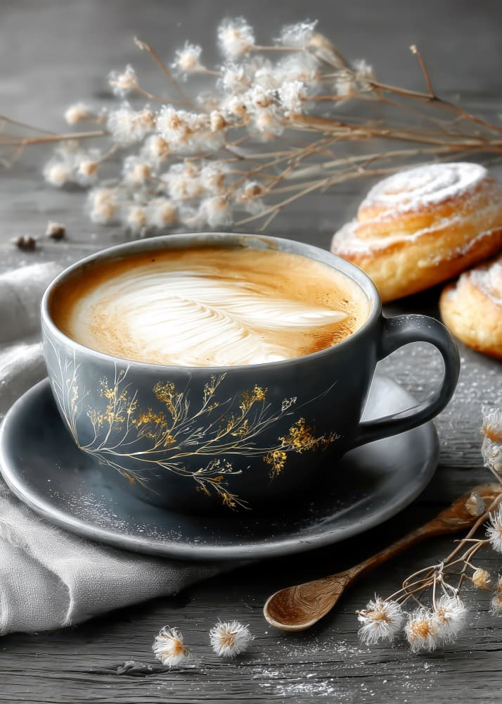 Latte Art Breakfast by Justyna Jaszke — canvas wall art